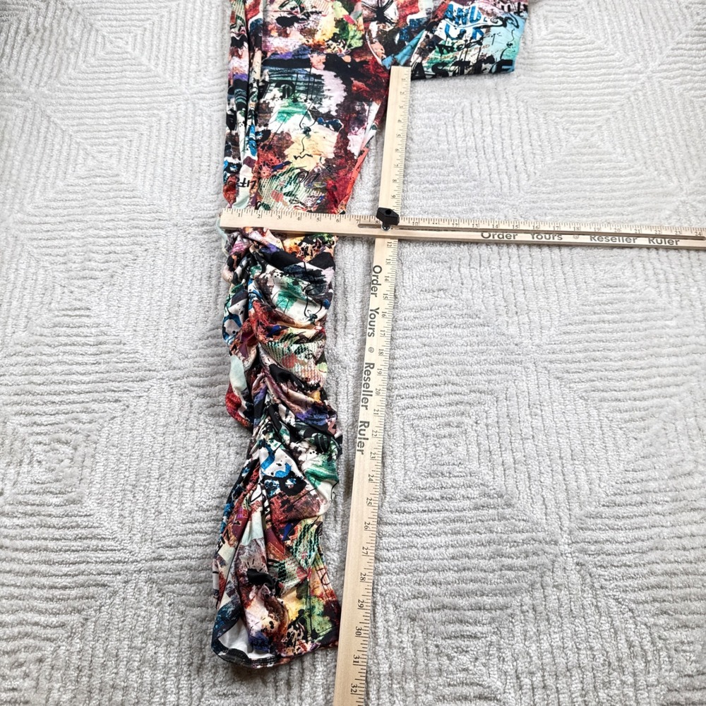 Fashion Nova Pant Women XL Graffiti AOP Y2K Punk 90's Grunge Artsy Street Rap - Picture 7 of 12